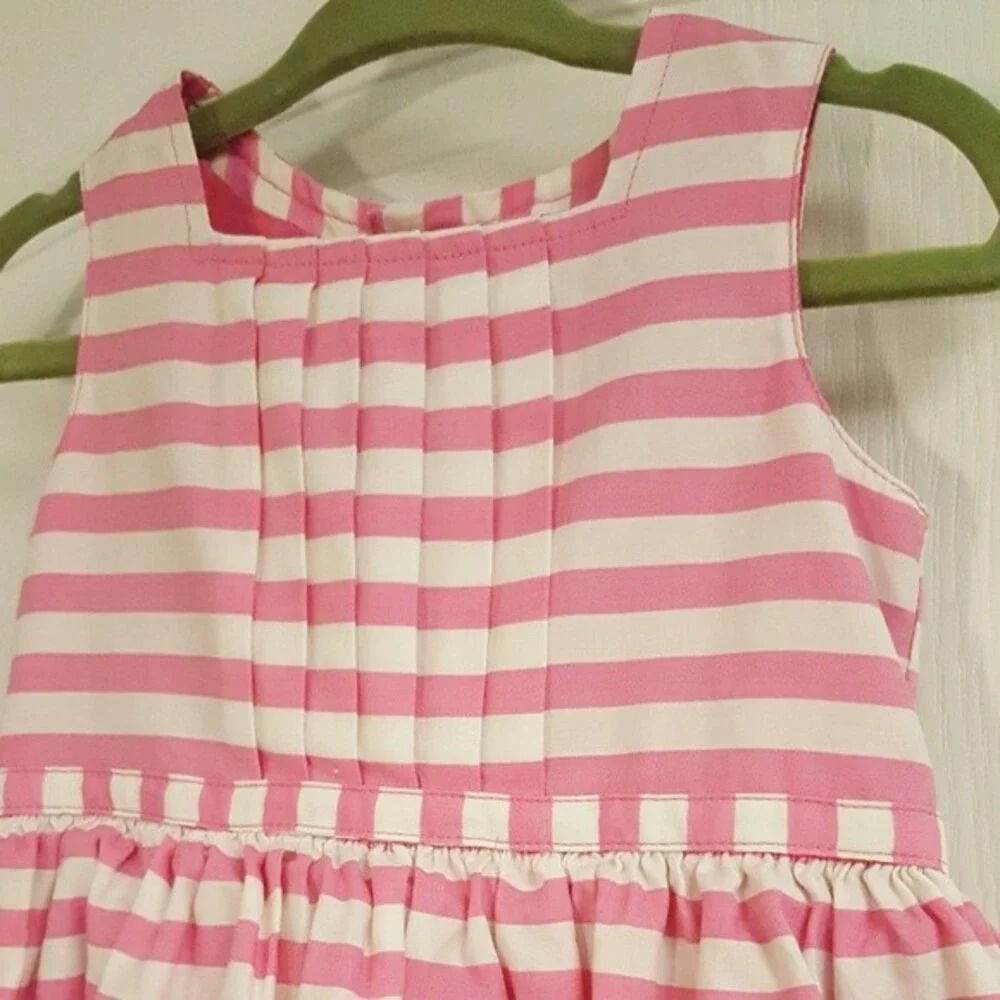 Carter's Pink Striped Pleat Front Tulle Dress